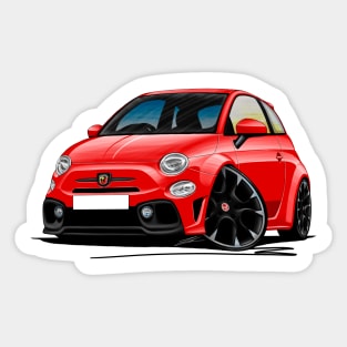 Fiat 500 Abarth Red Caricature Sticker